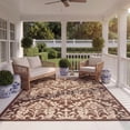 thumbnail image 3 of SAFAVIEH Courtyard Yvette Floral Indoor/Outdoor Area Rug, 5'3" x 7'7", Chocolate/Natural, 3 of 11