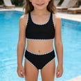 thumbnail image 4 of uikmnh Girls Stylish 2-Piece Bikini Swimsuit - Summer Beach Pool Party Outfit Color:Black,Size:9-10 Years, 4 of 8