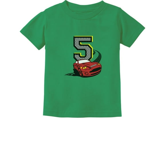 Tstars Unisex Kids 5th Birthday Gift - Exciting Race Car T-Shirt - Perfect Birthday Present for 5-Year-Olds - Fun Car-Themed Party Apparel - Ideal for Boys and Girls - Toddler's Birthday T-Shirt
