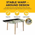 thumbnail image 4 of Christmas Table Cloths for 4 Foot Rectangle Tables, Winter Xmas Trees Snowflakes Country Cabin Black Patio Waterproof Elastic Fitted Tablecloths, Washable Rectangular Table Cover for Camping, 4 of 8