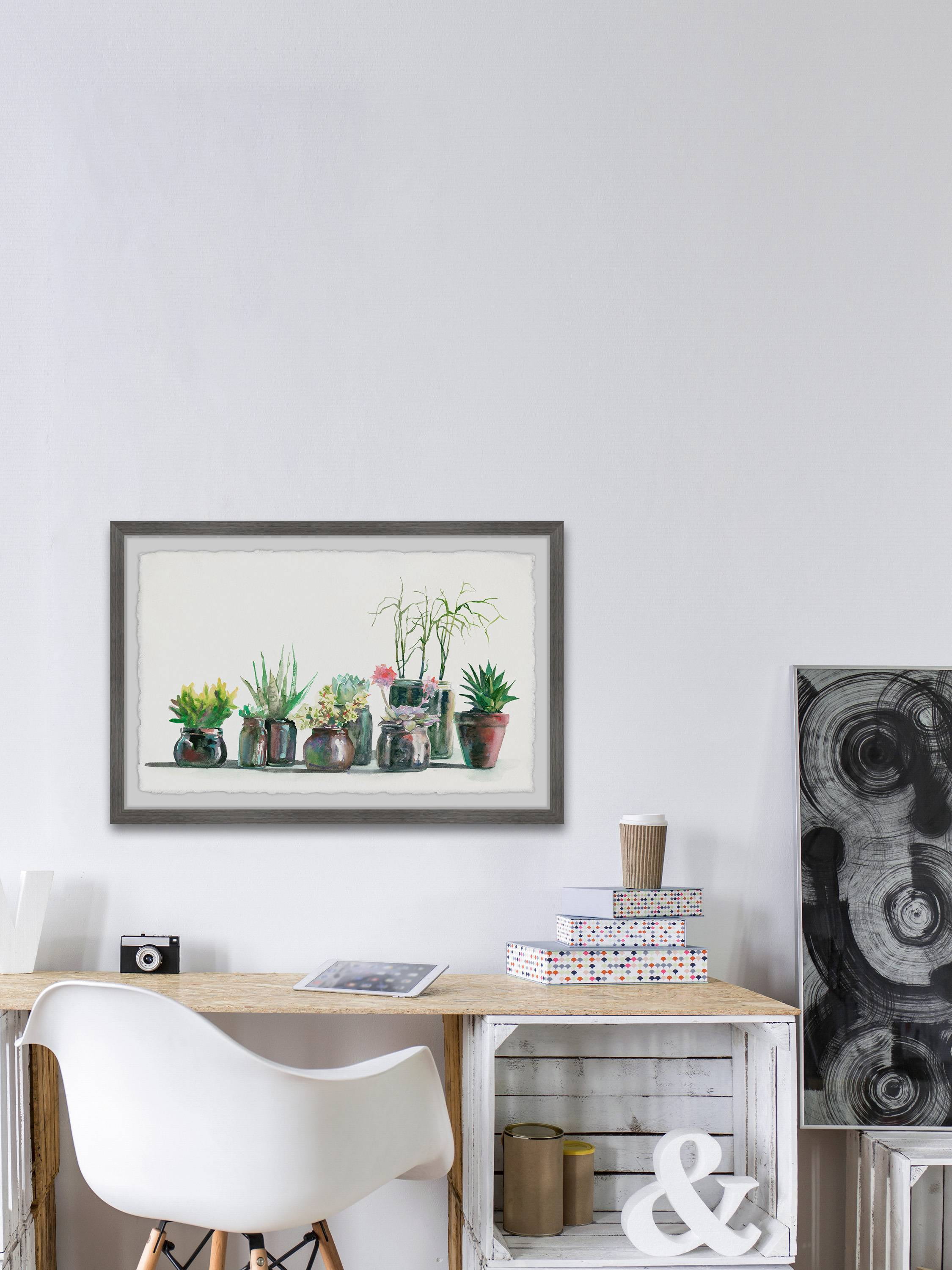 Marmont Hill Garden Jars Framed Wall Art