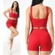 thumbnail image 5 of 2pcs Set Yoga Bra Shorts Nylon Women Crop Top Pant (L Shoulder Straps Wine Red) Likrtyny Para Estrenar, 5 of 6
