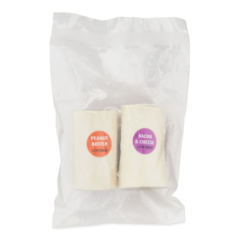 Ol Roy 3 inch Filled Bones Bacon Cheese Flavor and Peanut Butter Flavor 10.6 oz 2 Pack Size Large