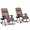 Brown 092, variant on 2-Person Outdoor Glider Bench Patio Double Swing Rocking Chair Loveseat with Slatted HDPE Frame for Backyard Garden Porch, Light Gray