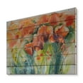 thumbnail image 2 of Designart 'Red Blossoming Poppies Over Wild Green IV' Traditional Print on Natural Pine Wood, 2 of 5