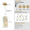 thumbnail image 7 of Miniyam Modern Crystal Pendant Light, 3-Pack Adjustable Hanging Ceiling Lamp for Dining Room, Gold, 7 of 7