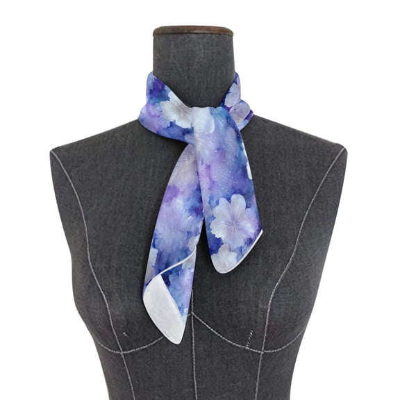 Square Scarf 24x24 Inch Starry Watercolor Floral Print Silky Satin Sun Protection Neck Scarf for Women Multi-Purpose Head Wrap Bandana for Hair Bag Decoration