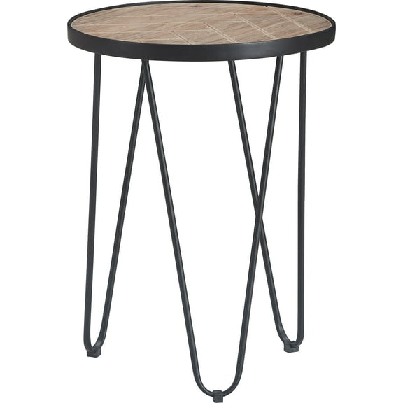 ClickDecor Farmhouse Side Table Wood and Black Metal