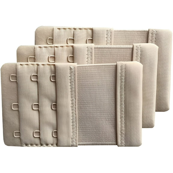 TELOLY Pack of 3 Soft Comfortable Extension 3 Hook Bra Extenders