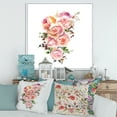 thumbnail image 2 of Bouquet Of Pink Roses Flowers 36 in x 36 in Framed Painting Canvas Art Print, by Designart, 2 of 5