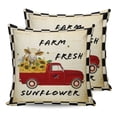 thumbnail image 7 of Outdoor Throw Pillow Cover Farmhouse Red Car and Cows Waterproof Cushion Covers 2 Pack Black White Buffalo Checked Pillow Cases Home Decoration for Patio Garden Couch Sofa, 7 of 7