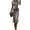 Grey, variant on Women's Western Fringe Zip Front Bodycon Dress, Long Sleeve Lapel Collar Tassels Midi Dress, Cowgirl Party Outfit for Women