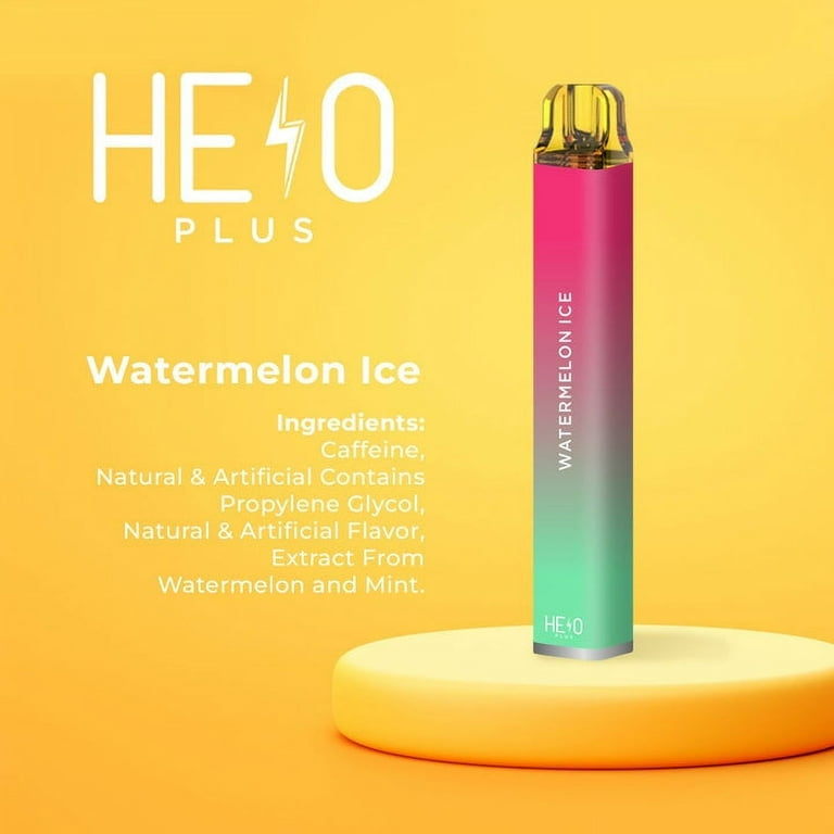 HELO Plus Caffeine Diffuser, Watermelon Ice - 800 Puffs | 0% Nicotine, Vegan, Sugar-Free, Gluten-Free Aromatherapy