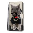 thumbnail image 4 of SaniMore Painted Wallet Case Compatible with Galaxy S23, Stylish PU Leather Shell Magnetic Closure Shockproof Kickstand Case with Wrist Strap for Samsung Galaxy S23, Cat with Gold Chain, 4 of 9