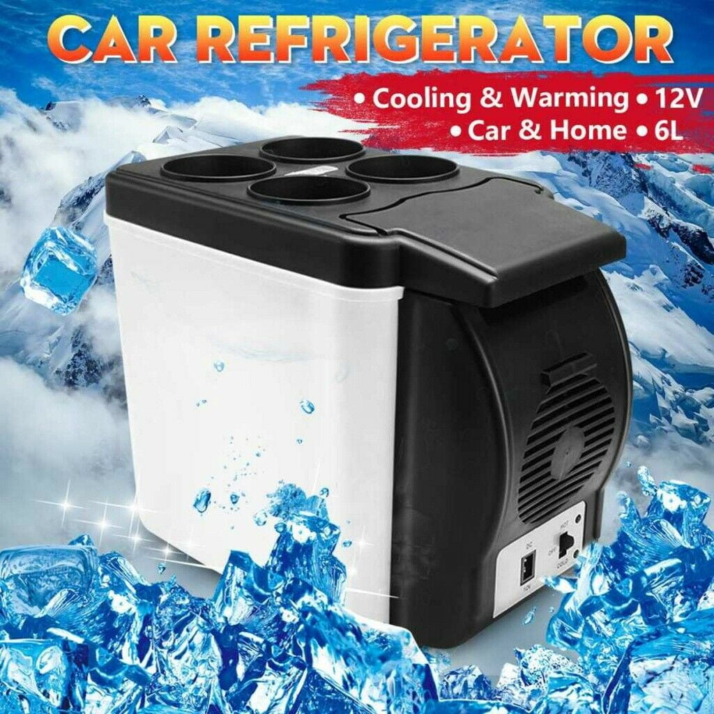 2-in-1 Car Refrigerator 6L Mini Electric Fridge Noise-Free Cooler No Fluorine Pollution Support Heating & Freezing 6 Liter 12V Portable Freezer Boat Home Truck 9.5-Quart for Car 