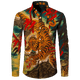 thumbnail image 3 of Camisa con botones y cuello vuelto para hombre con estampado 3D de tigre, estilo chino, vintage, de manga larga, para fiesta hawaiana, ropa de calle, 3 of 4