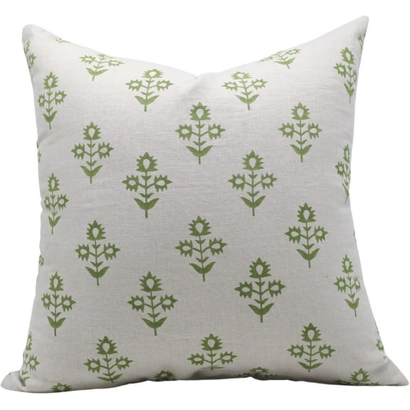 Fabdivine Handcrafted Pure Linen Hand Block Print Pillow Cover, 12X20, Chimni