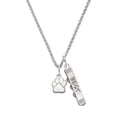 thumbnail image 1 of Delight Jewelry Silvertone Small White Paw Silvertone Best Friends Forever Bar Charm Necklace, 23", 1 of 4