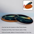 thumbnail image 4 of Whale 6PCS Round Coasters Microfiber Leather 11x11 cm/4.3x4.3 in - Set of 6 Drink Coasters for Home and Bar Use - & Easy to Clean Beverage Coasters Pack, 4 of 6