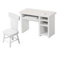 thumbnail image 2 of Escritorio y silla de computadora en miniatura a escala 1/12, mesa de estudio y sillas, juego de modelos de casa de muñecas con teclado y juguete,, 2 of 9