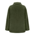 thumbnail image 3 of Zedker Womens Fuzzy Fleece Jacket Fall Winter Warm Long Sleeve Sherpa Coats Casual Full Zip Up Outerwear with Pockets Green S, 3 of 6
