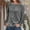 Gray, variant on Sakmal Long Sleeve Summer Tops for Women 2024 Blue Solid Velvet Crew Neck T-Shirts Ladies Shirts