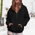 thumbnail image 2 of Godom Quarter Zip Womens Hoodies Drawstring Hooded Sweatshirts for Woman with Pocket Fashion Sweatshirt, 2 of 6