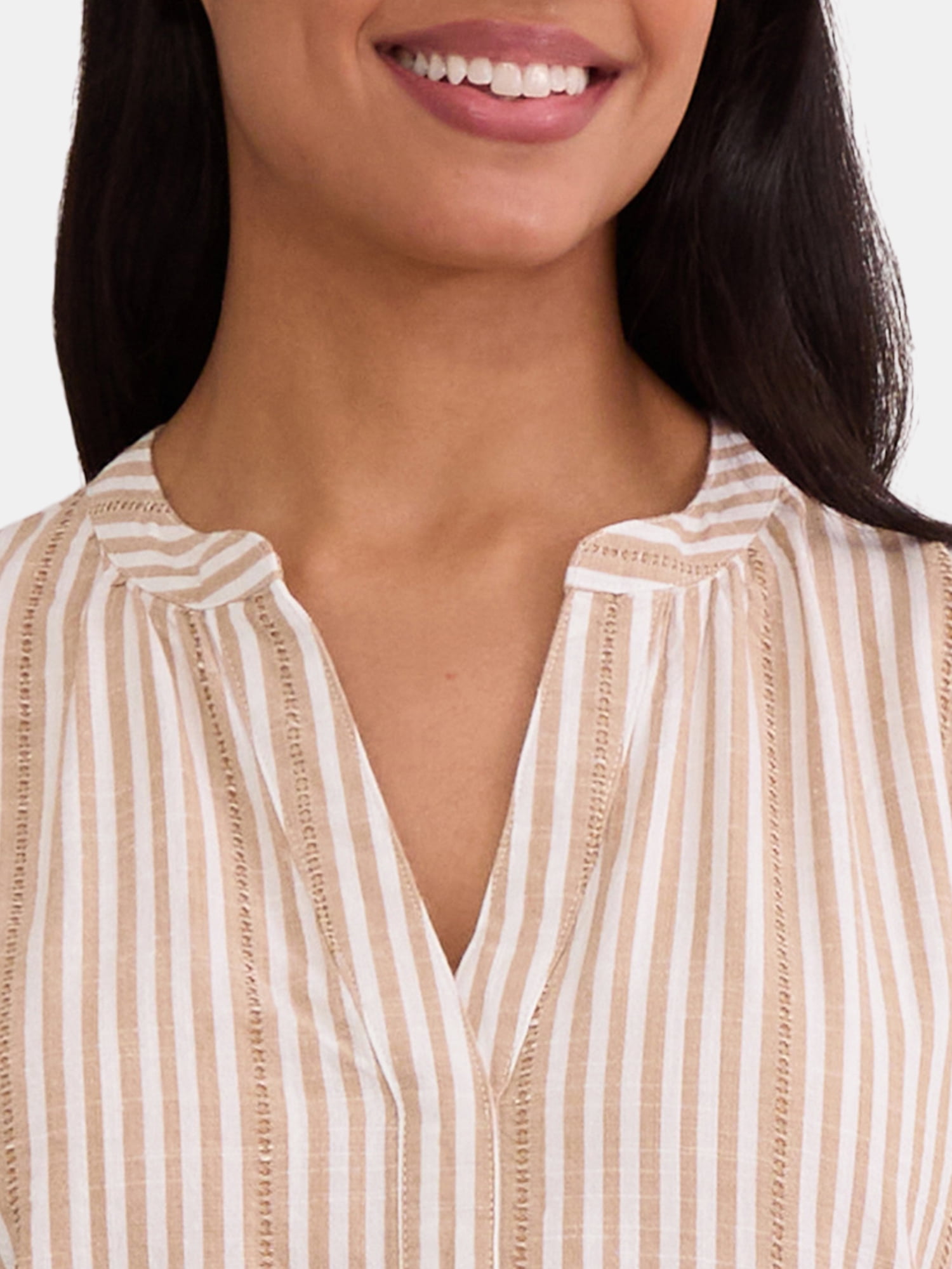Time & Tru Women's Ruffle Collar Tank, Sizes XS-XXXL