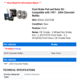 thumbnail image 2 of Front Brake Pad and Rotor Kit - Compatible with 1997 - 2004 Chevy Malibu 1998 1999 2000 2001 2002 2003, 2 of 2