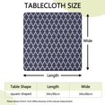 thumbnail image 2 of Navy and White Geometric Lattice Pattern Square Fitted Tablecloth with Elastic Edge,Square Table Cover,Washable Elastic Table Cover for Home Kitchen Party Decor 34"x34", 2 of 6