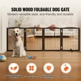 thumbnail image 5 of KFFKFF Free Standing Dog Gate, 32" H x 96.5" W Independent Pet Barrier, 4 Section Collapsible Canine Barrier for Broad and Slim Pathways, Adjustable Pet Restriction with Noiseless Foot , Brown, 5 of 9