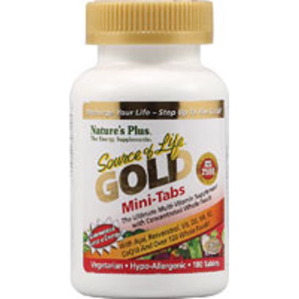 NaturesPlus Source of Life Gold MulitVitamin Supplement 180 Mini