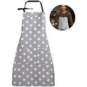cooking apron ladies, star apron with pocket, adjustable apron ladies, kitchen apron ladies, for women cooking work housework, for cooking or baking