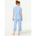 thumbnail image 2 of Joyspun Women's Notch Collar Top and Capris Sleep Set, 2-Piece, Sizes S to 3X, 2 of 4