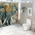 thumbnail image 7 of Orinice Elephant Tusk Tree Bathroom Decor Set with Colorful Graphic Print Polyester Fabric Shower Curtain, Chic Modern Design, Hooks Included 60x72, 7 of 7