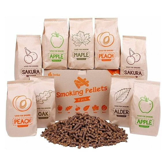 Zorestar Assorted Hardwood Smoker Chips, 11.9 lbs (9 Pack)