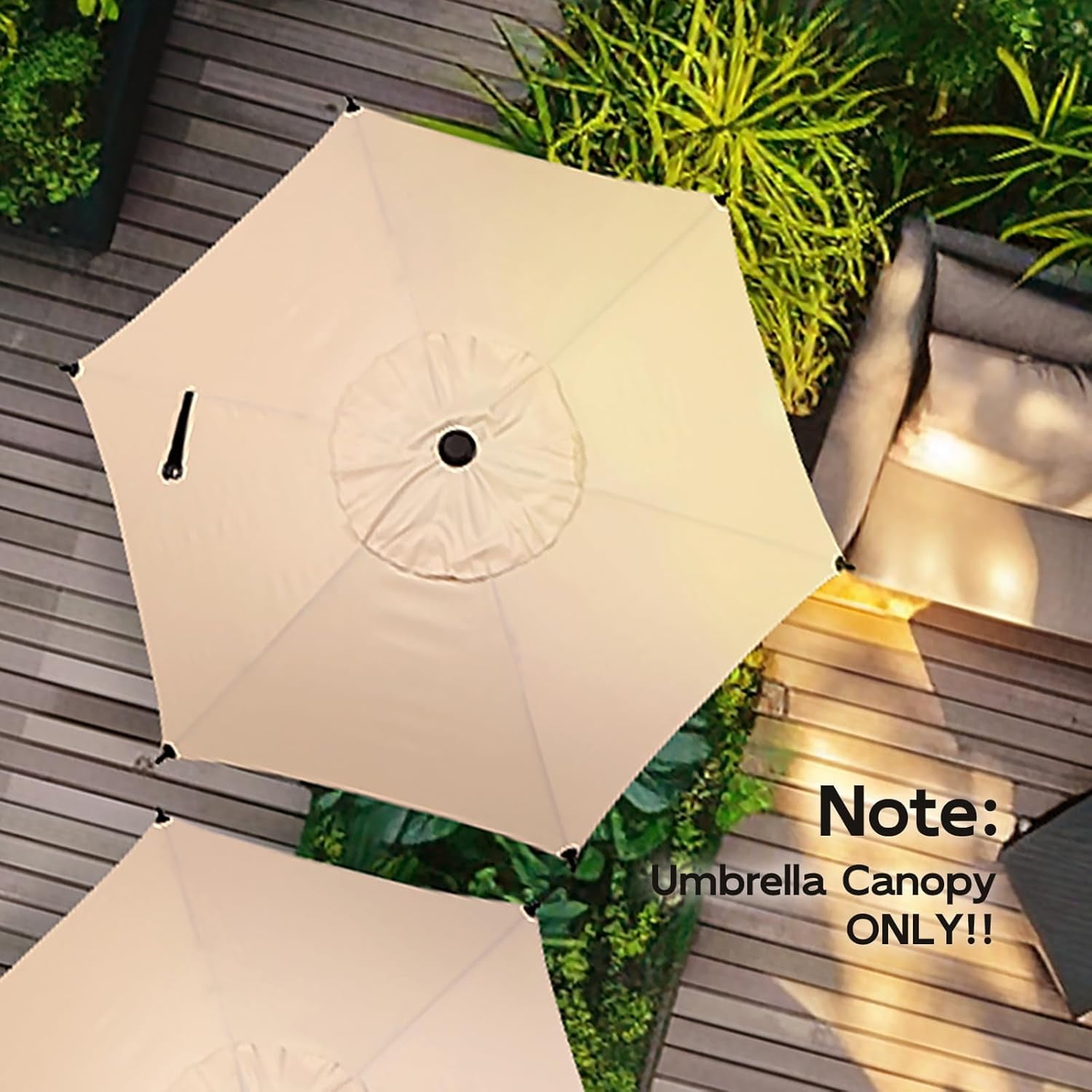 Abba Patio 7.5ft Lyon Outdoor Patio Umbrella Cover Replacement w/ 6 Sturdy Ribs, Beige