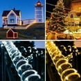 thumbnail image 4 of 73ft 200LEDs Christmas Solar Powered Rope Tube String Lights Strip Outdoor Garden Xmas Tree Holiday Decor Fairy Lights, Warm White, 4 of 11