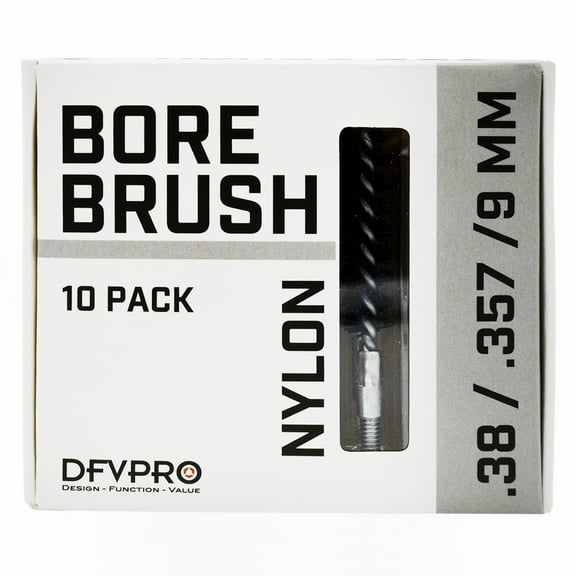 DFVPRO Nylon Bore Brushes {9mm/.38 Caliber/.357}, 10 Pack