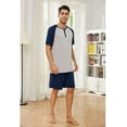 thumbnail image 3 of Vulcanodon Mens Pajama Set, Bamboo Lightweight Short Sleepwear for Men(Light Grey+Navy,Medium), 3 of 6