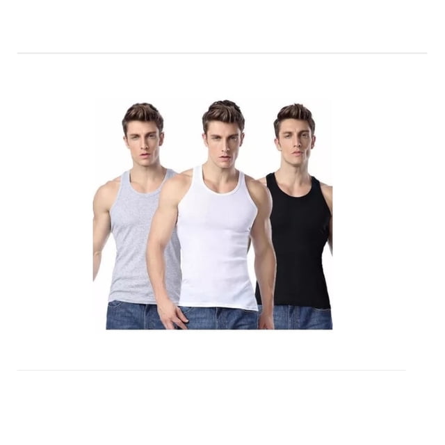 Camiseta sin mangas de algodón musculoso para hombre blanca talla M