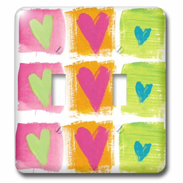 3dRose All Hearts - Double Toggle Switch (lsp_17694_2)