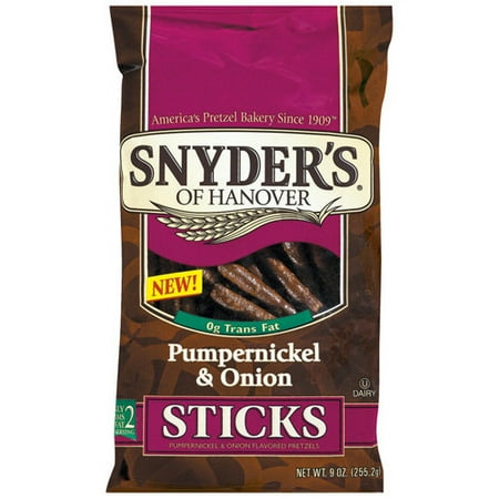 Snyder's of Hanover: Pumpernickel & Onion Pretzel Sticks, 9 Oz