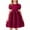 Wine, variant on Girls Easter & Party Dress Wine, Flower Girl Dress with 3D Roses Bow Waist for Kids Ages 4-8,Size 4-5 T