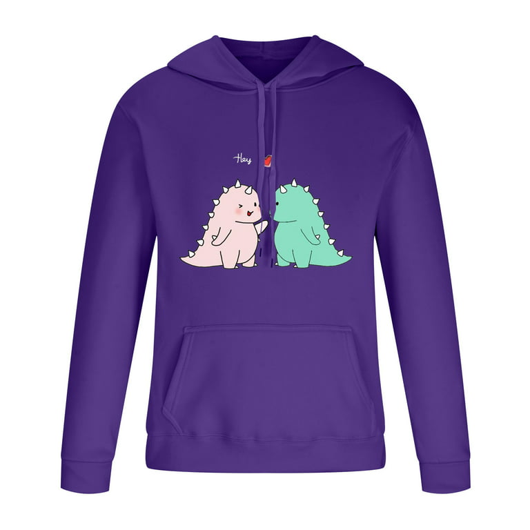 RQYYD Winter Savings! Cute Dinosaur Graphic Hoodies and Sweatpants Set Men  Women Teen Girls Casual Sport Outfits Drawstring Jogger Tracksuits Top