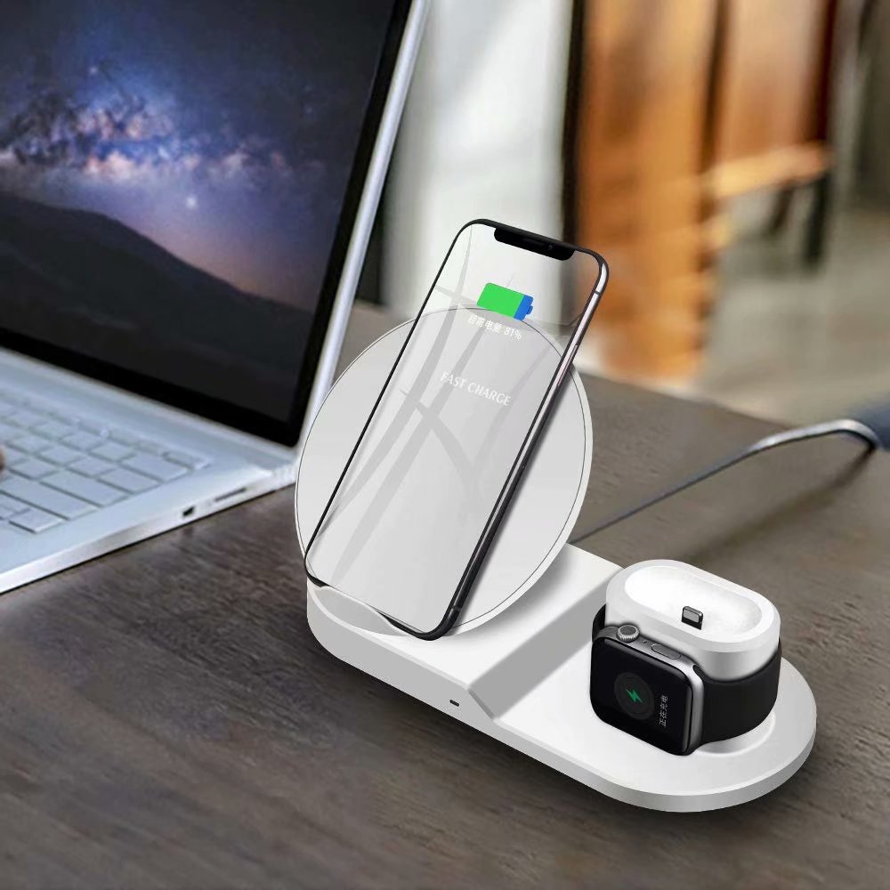 Wireless Charger 3 in 1 Wireless Charging Dock Compatible with Apple Watch and Airpods Charging Station Qi Fast Wireless Charging Stand Compatible iPhone X XS XR Xs Max 8 8 Plus - image 5 of 9