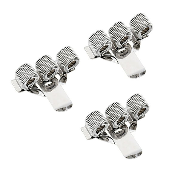 Set Of 3 Metal Pen Holder Three Hole Pen Holder with Pocket Clip Metal Pencil Holder For Notebook Planners Clipboard