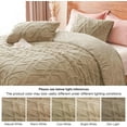 thumbnail image 5 of Warm Sherpa Fleece Queen Comforter Set, 3D Tufted Fluffy Khaki Bedding for Winter, Soft 3 Pieces Shaggy Bed Set, 1 Comforter (90"x90") and 2 Pillowcases (20"x26"), 5 of 7