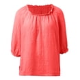 thumbnail image 4 of Adeawade Womne'S T Shirt Round Neck Mid Sleeve Pullover Top Solid Color Loos Fit Tee Shirt Adorable Clothes Rd1 3Xl, 4 of 5