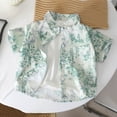 thumbnail image 2 of BXSRUTA Boys Floral Print Short Sleeve Button Down Shirt Casual Summer Beach Top for Toddler Kids, 2 of 6